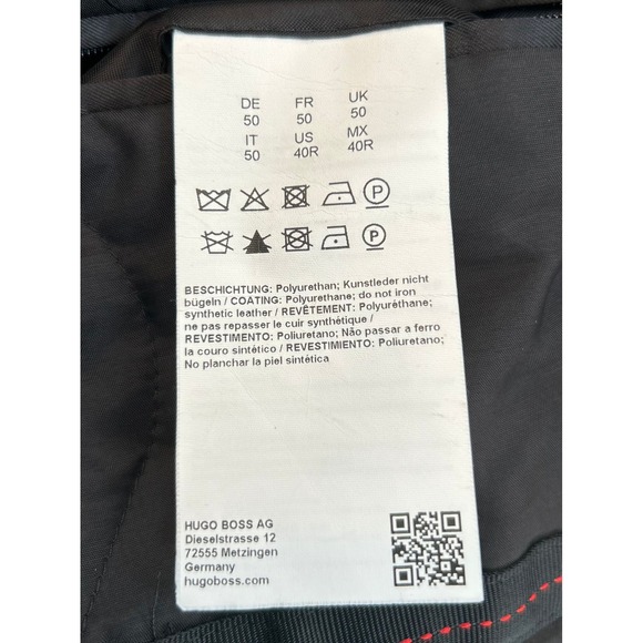 HUGO BOSS Men's Navy Blue Trench Coat Full Length Modern Classic Style Size 40R - Picture 3 of 16